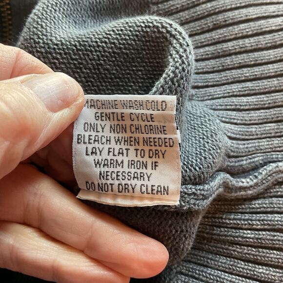 Buckle Black Label Full Zip Sweater Jacket Quilted Mottled Gray Mock Neck XL - Picture 7 of 9